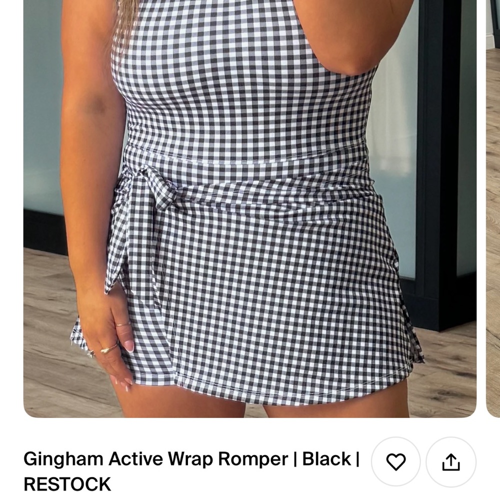 TALULAH Black and White Gingham Romper